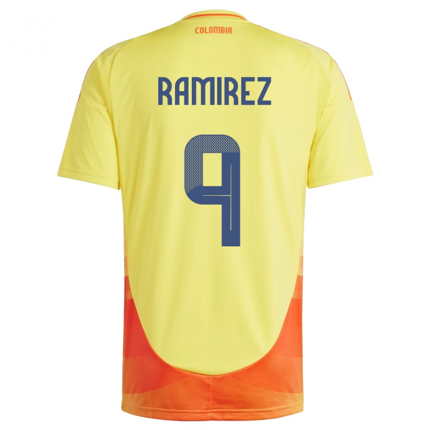 Damen Kolumbien Mayra Ramírez #9 Gelb Heimtrikot Trikot 24-26 T-Shirt