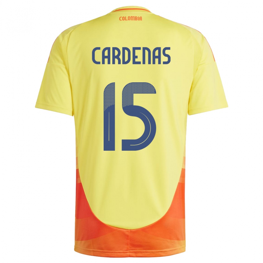 Damen Kolumbien Wendy Cárdenas #15 Gelb Heimtrikot Trikot 24-26 T-Shirt