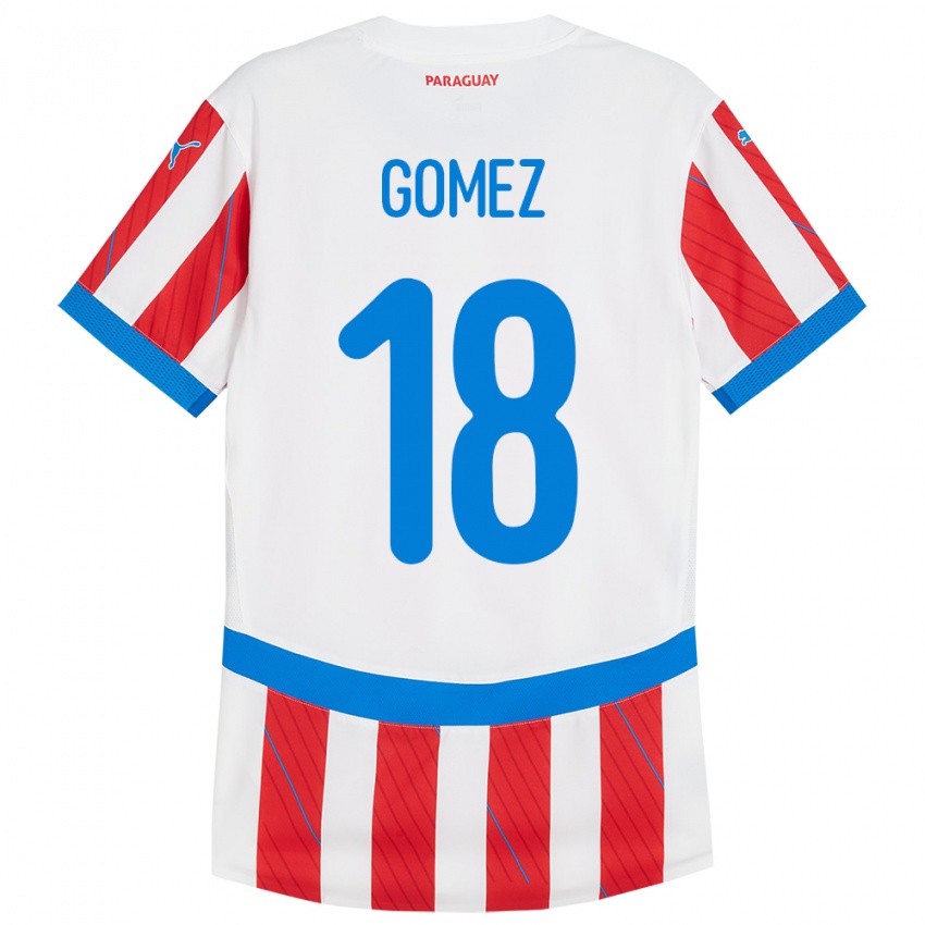 Damen Paraguay Diego Gómez #18 Weiß Rot Heimtrikot Trikot 24-26 T-Shirt