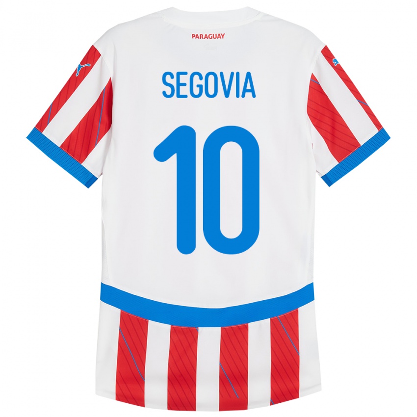 Damen Paraguay Matías Segovia #10 Weiß Rot Heimtrikot Trikot 24-26 T-Shirt