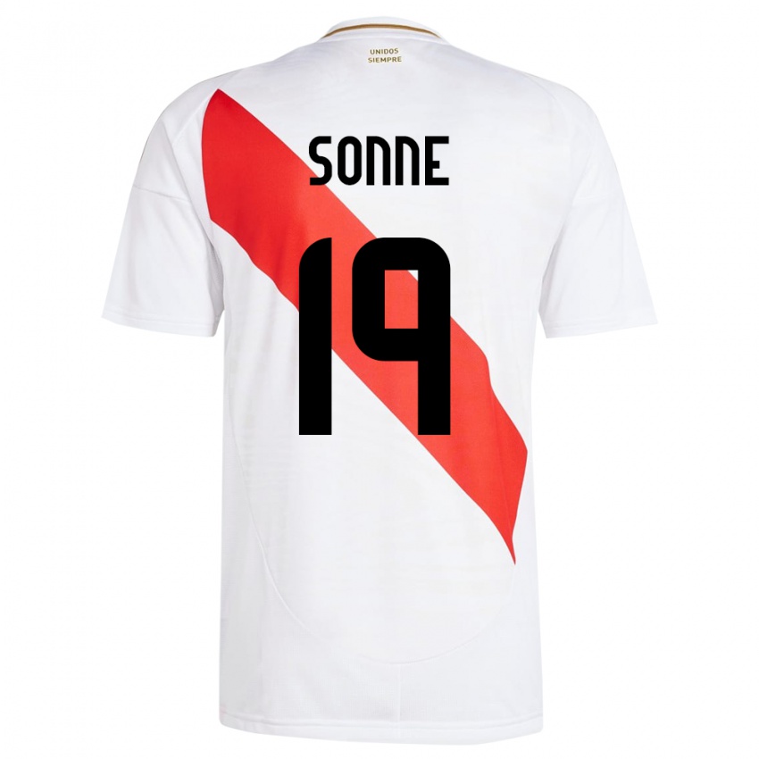 Damen Peru Oliver Sonne #19 Weiß Heimtrikot Trikot 24-26 T-Shirt