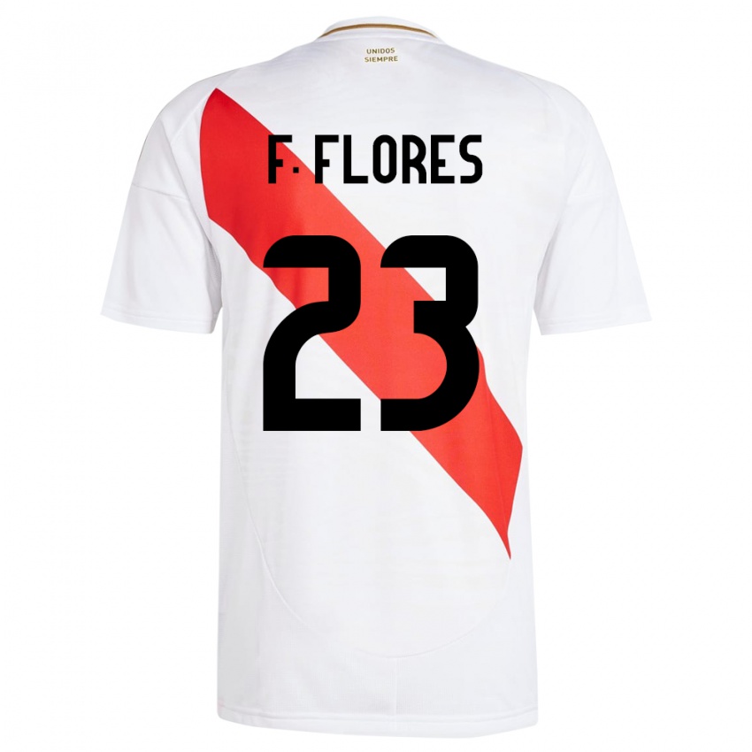 Damen Peru Franchesco Flores #23 Weiß Heimtrikot Trikot 24-26 T-Shirt