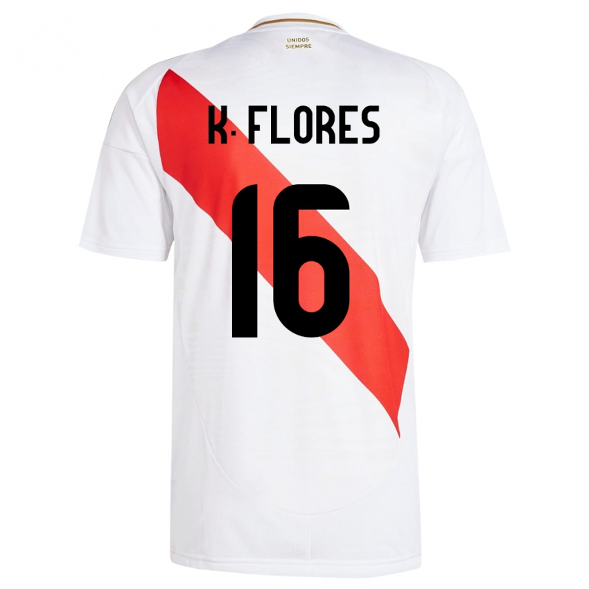 Damen Peru Kimbherly Flores #16 Weiß Heimtrikot Trikot 24-26 T-Shirt