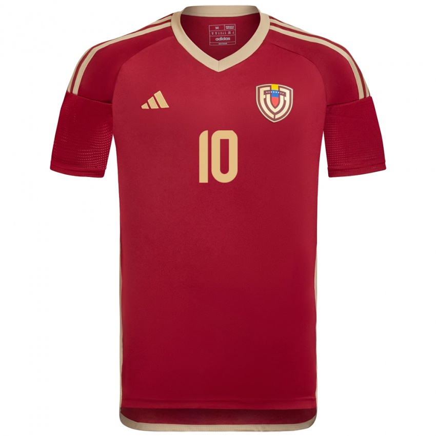 Damen Venezuela José Riasco #10 Burgund Heimtrikot Trikot 24-26 T-Shirt