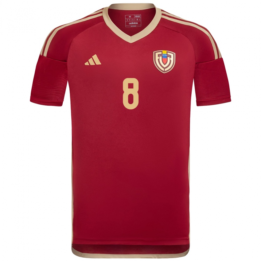 Damen Venezuela Tomás Rincón #8 Burgund Heimtrikot Trikot 24-26 T-Shirt