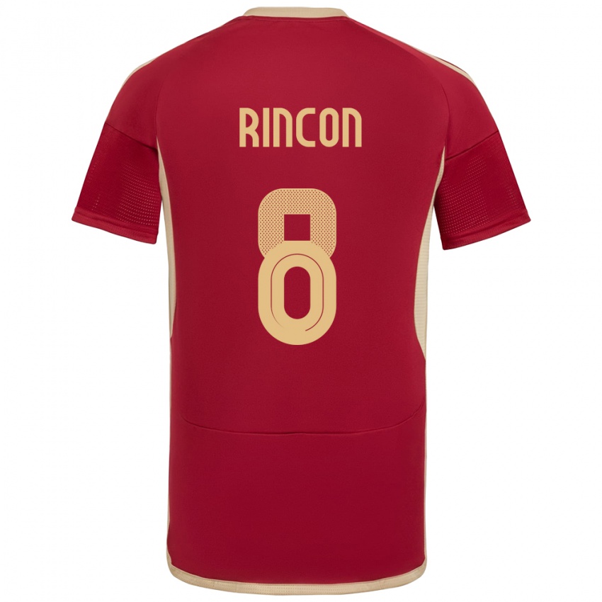 Damen Venezuela Tomás Rincón #8 Burgund Heimtrikot Trikot 24-26 T-Shirt