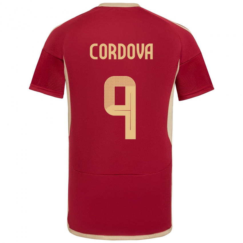 Damen Venezuela Sergio Córdova #9 Burgund Heimtrikot Trikot 24-26 T-Shirt