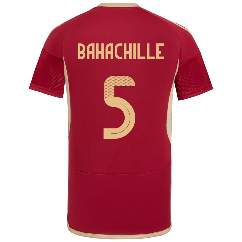 Damen Venezuela Abraham Bahachille #5 Burgund Heimtrikot Trikot 24-26 T-Shirt