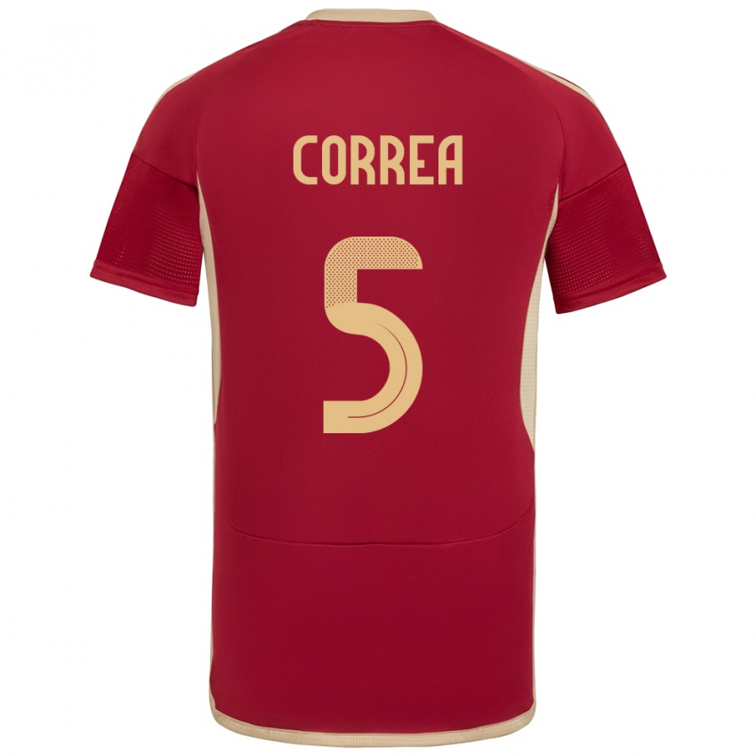 Damen Venezuela José Correa #5 Burgund Heimtrikot Trikot 24-26 T-Shirt