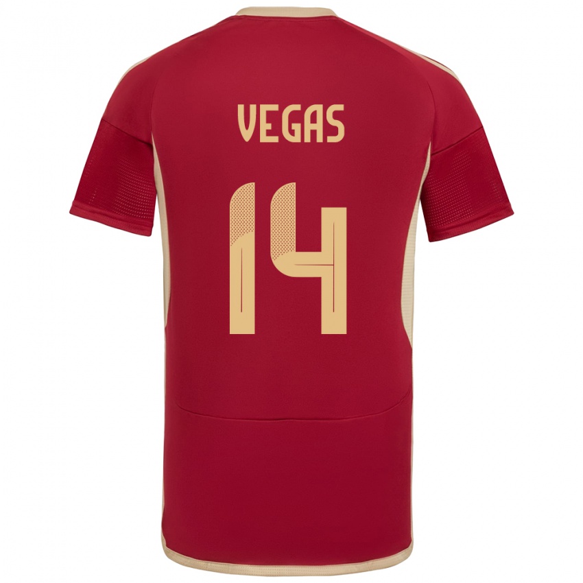 Damen Venezuela Miguel Vegas #14 Burgund Heimtrikot Trikot 24-26 T-Shirt