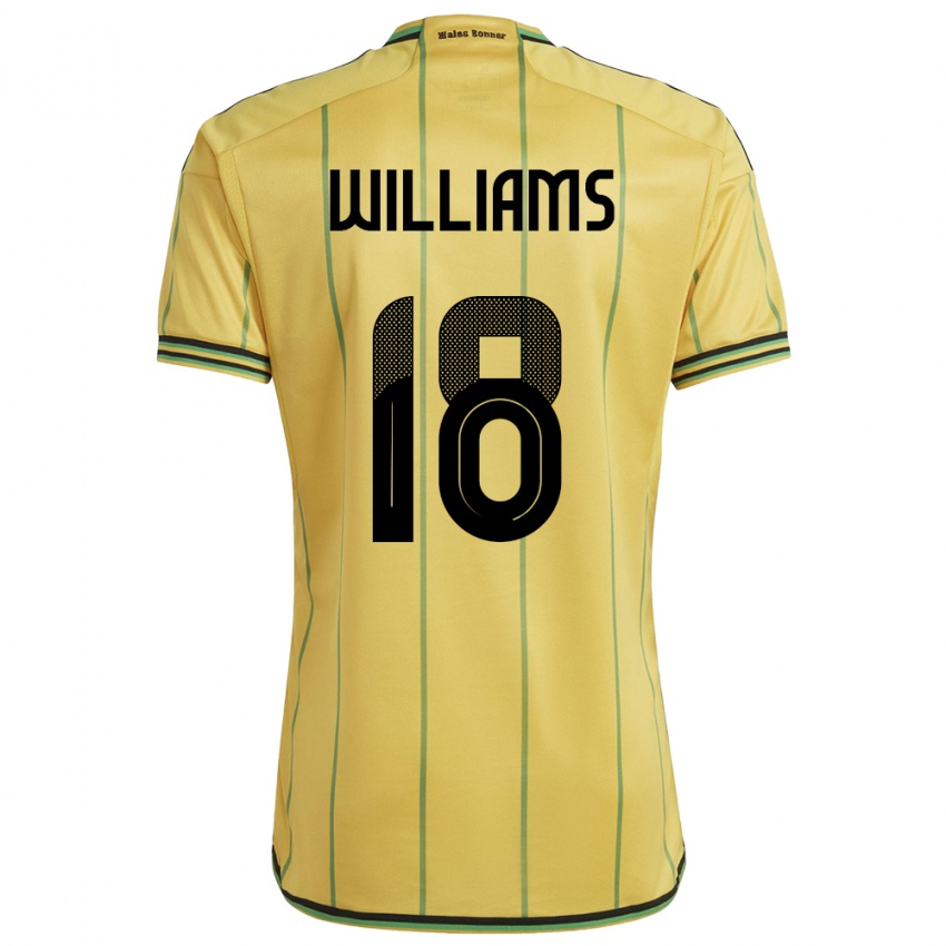Damen Jamaika Romario Williams #18 Gelb Heimtrikot Trikot 24-26 T-Shirt