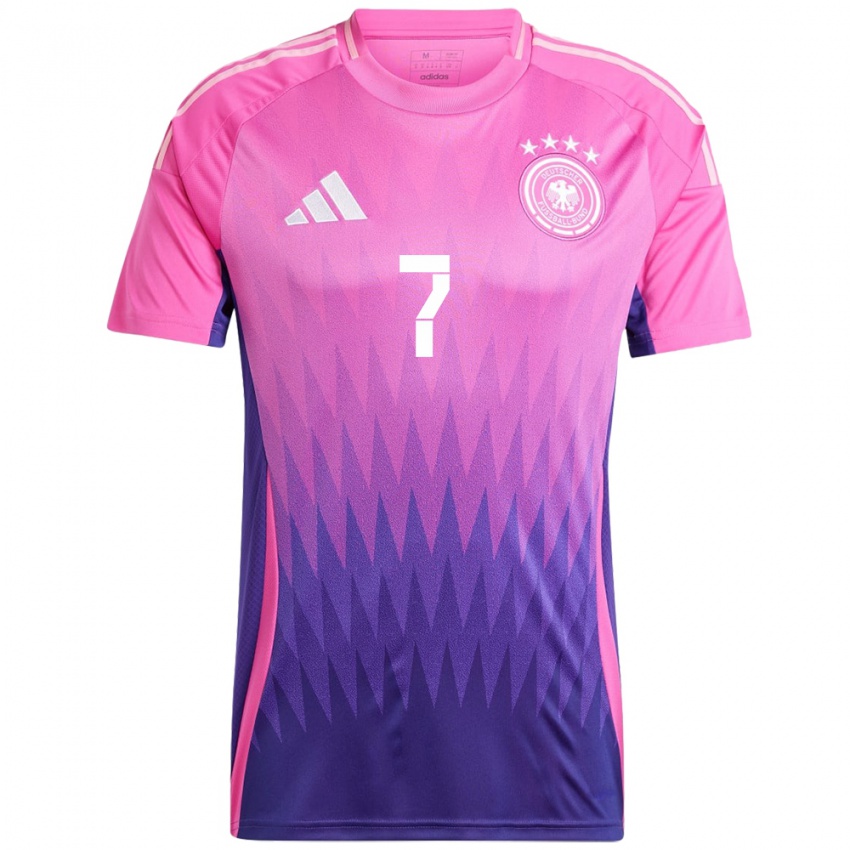 Damen Deutschland Kai Havertz #7 Pink Lila Auswärtstrikot Trikot 24-26 T-Shirt