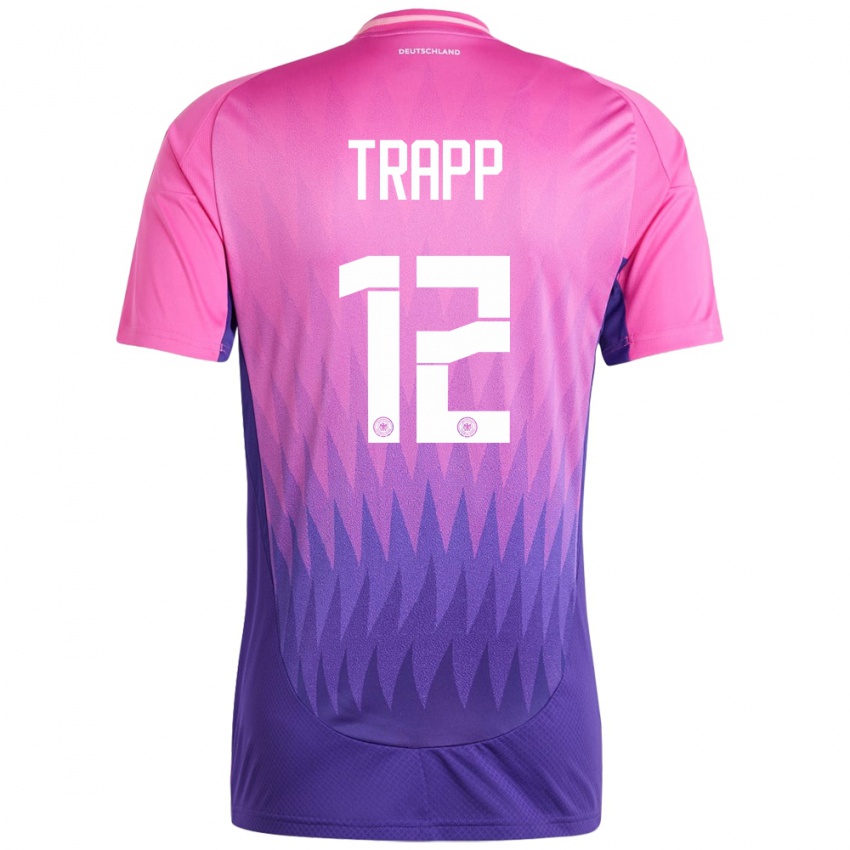 Damen Deutschland Kevin Trapp #12 Pink Lila Auswärtstrikot Trikot 24-26 T-Shirt