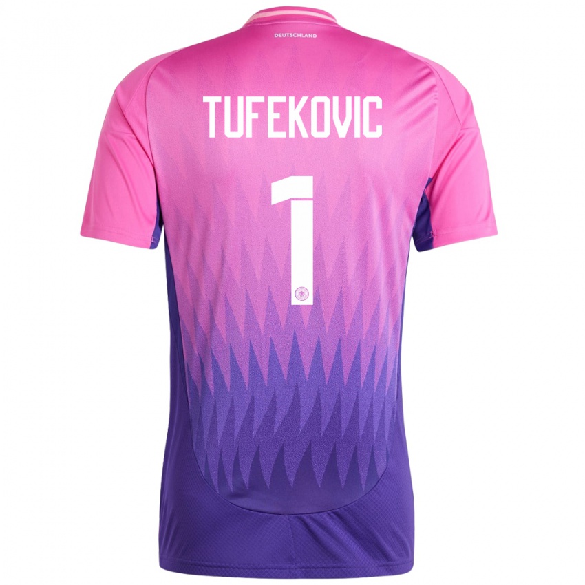 Damen Deutschland Martina Tufekovic #1 Pink Lila Auswärtstrikot Trikot 24-26 T-Shirt