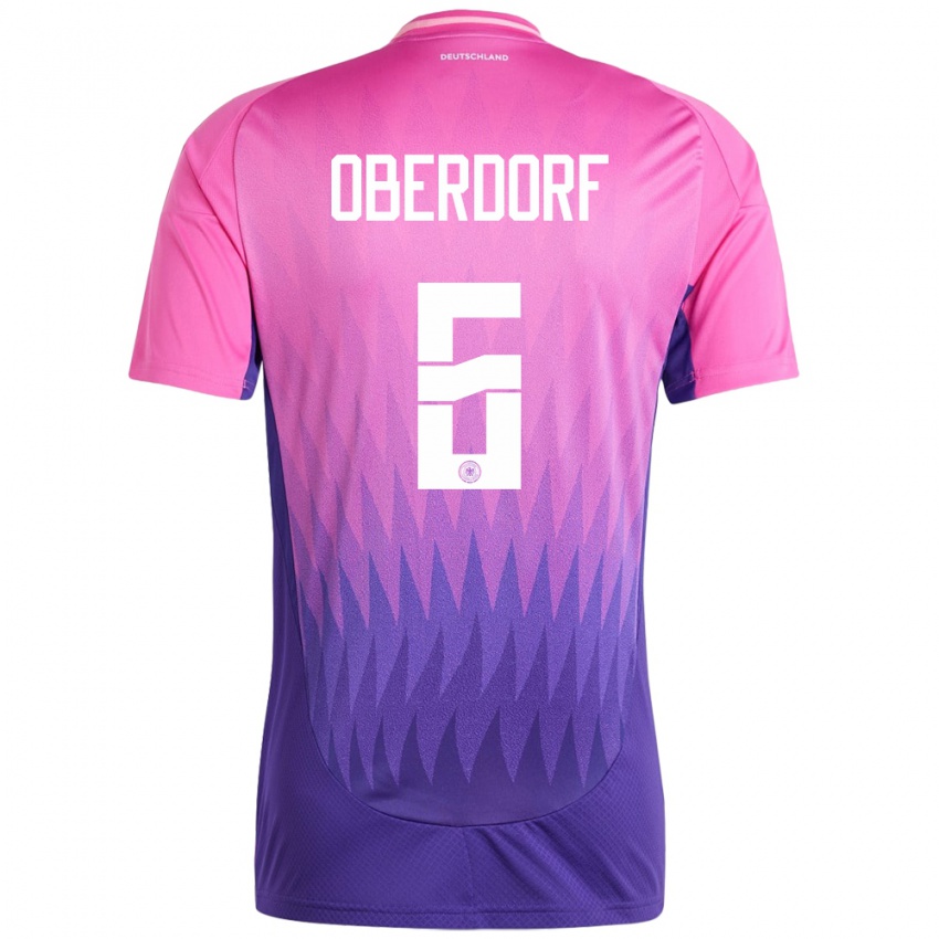 Damen Deutschland Lena Oberdorf #6 Pink Lila Auswärtstrikot Trikot 24-26 T-Shirt