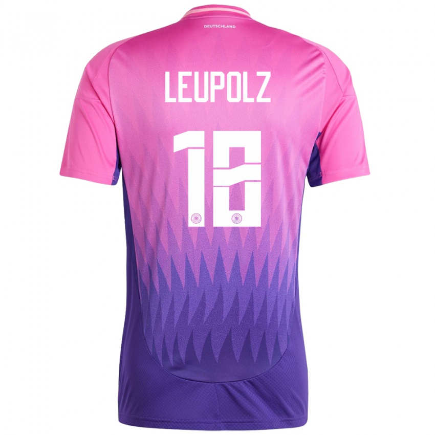 Damen Deutschland Melanie Leupolz #18 Pink Lila Auswärtstrikot Trikot 24-26 T-Shirt