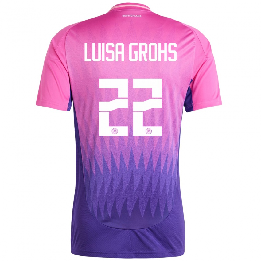Damen Deutschland Maria Luisa Grohs #22 Pink Lila Auswärtstrikot Trikot 24-26 T-Shirt