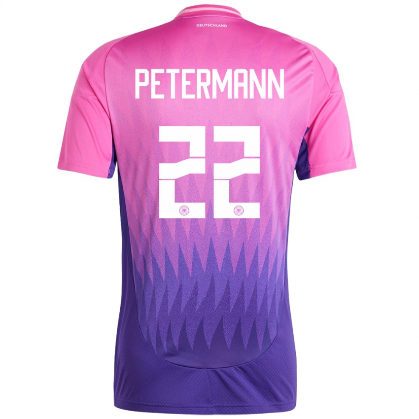 Damen Deutschland Lena Petermann #22 Pink Lila Auswärtstrikot Trikot 24-26 T-Shirt