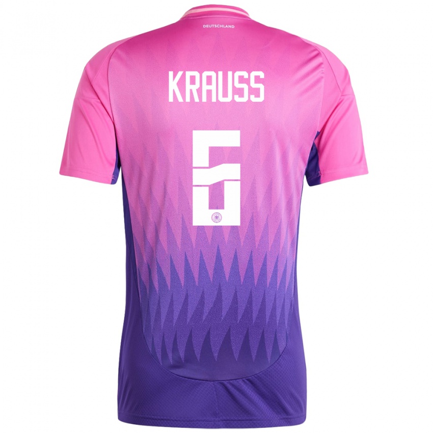 Damen Deutschland Tom Kraub #6 Pink Lila Auswärtstrikot Trikot 24-26 T-Shirt