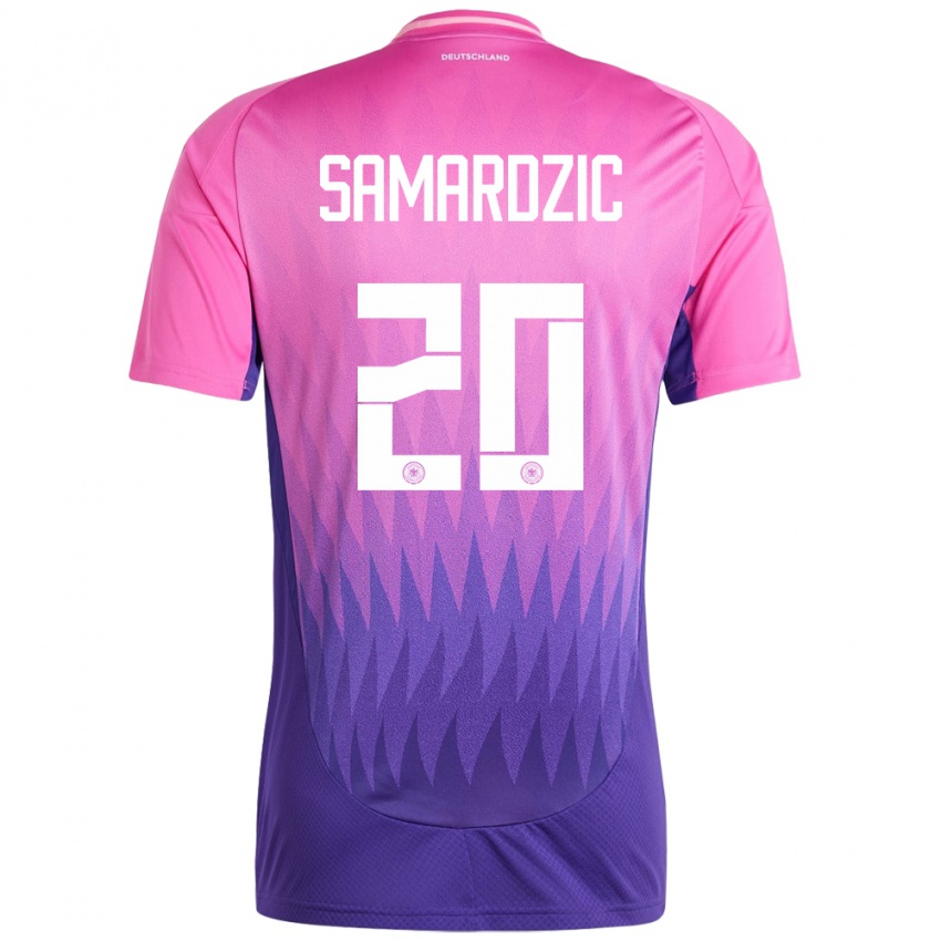 Damen Deutschland Lazar Samardzic #20 Pink Lila Auswärtstrikot Trikot 24-26 T-Shirt
