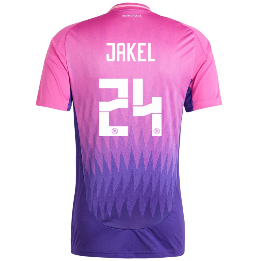 Damen Deutschland Frederik Jakel #24 Pink Lila Auswärtstrikot Trikot 24-26 T-Shirt