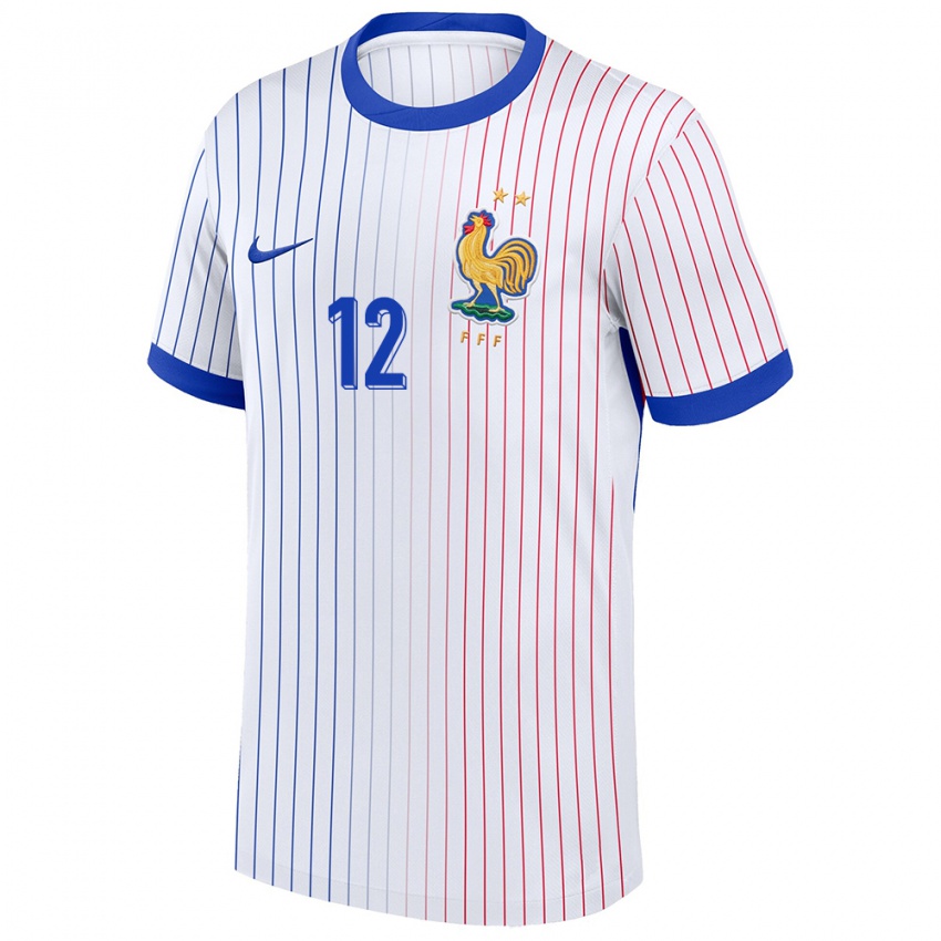 Damen Frankreich Christopher Nkunku #12 Weiß Auswärtstrikot Trikot 24-26 T-Shirt