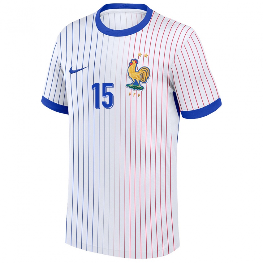 Damen Frankreich Florent Da Silva #15 Weiß Auswärtstrikot Trikot 24-26 T-Shirt