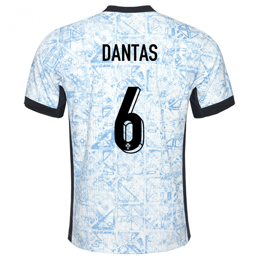 Damen Portugal Tiago Dantas #6 Cremeblau Auswärtstrikot Trikot 24-26 T-Shirt