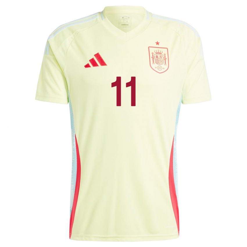 Damen Spanien David Mella #11 Gelb Auswärtstrikot Trikot 24-26 T-Shirt