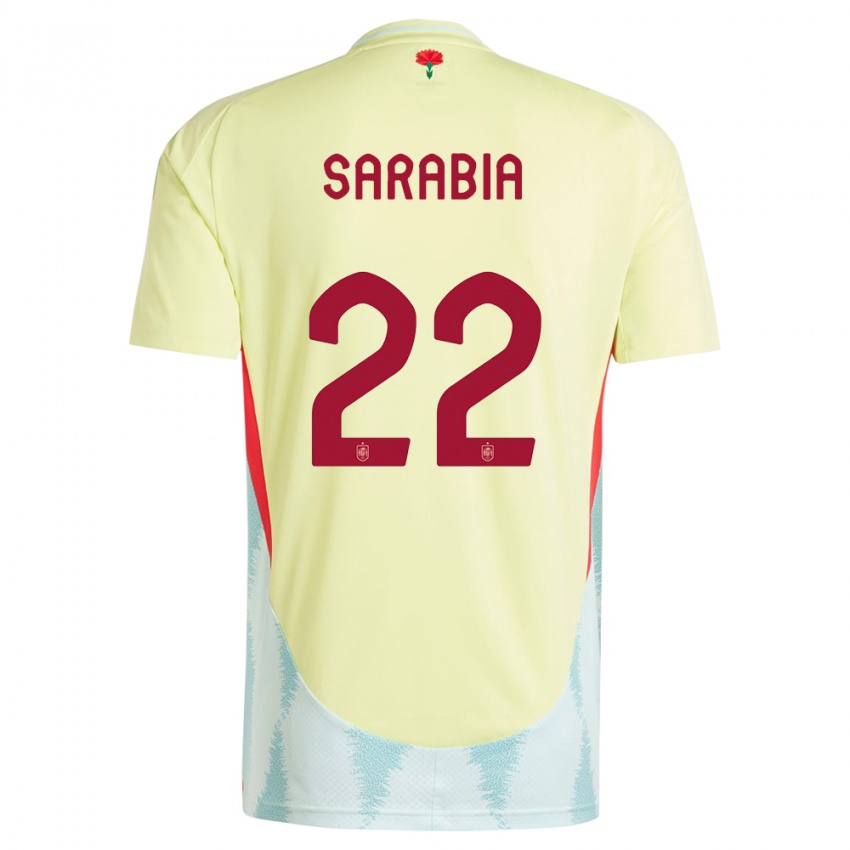 Damen Spanien Pablo Sarabia #22 Gelb Auswärtstrikot Trikot 24-26 T-Shirt