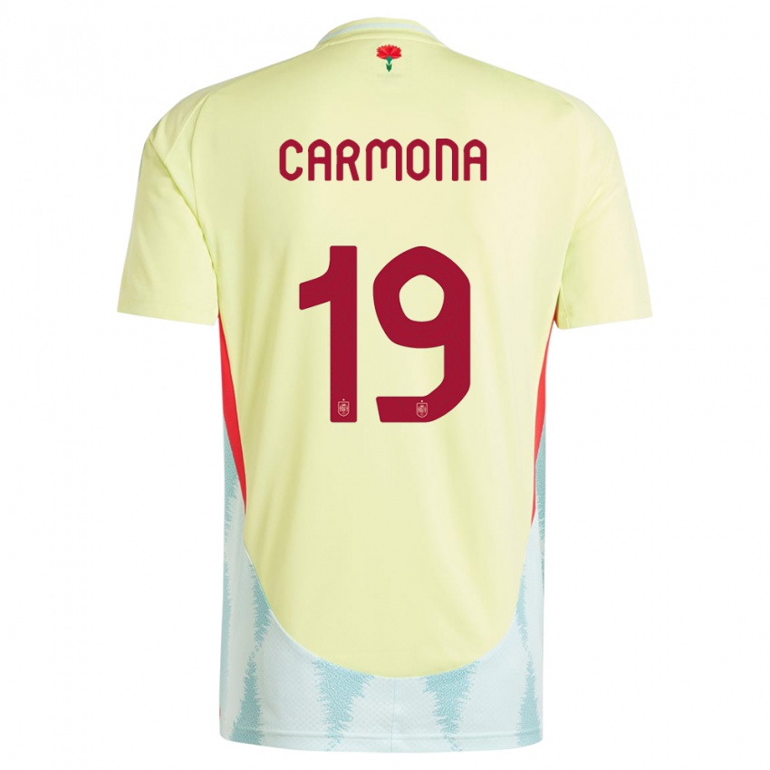 Damen Spanien Olga Carmona #19 Gelb Auswärtstrikot Trikot 24-26 T-Shirt