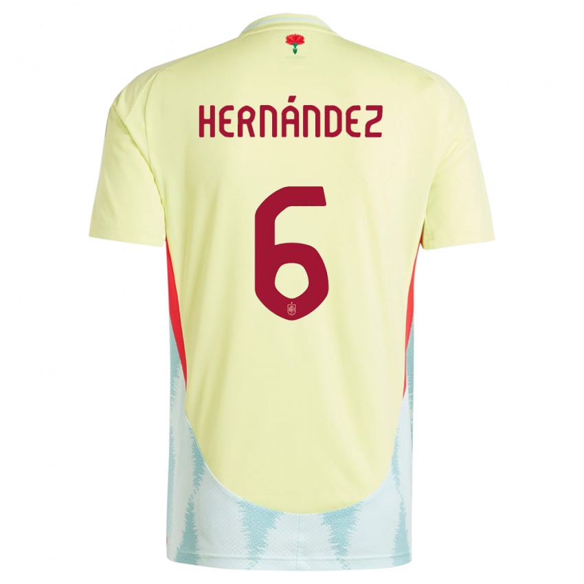 Damen Spanien Gerard Hernandez #6 Gelb Auswärtstrikot Trikot 24-26 T-Shirt