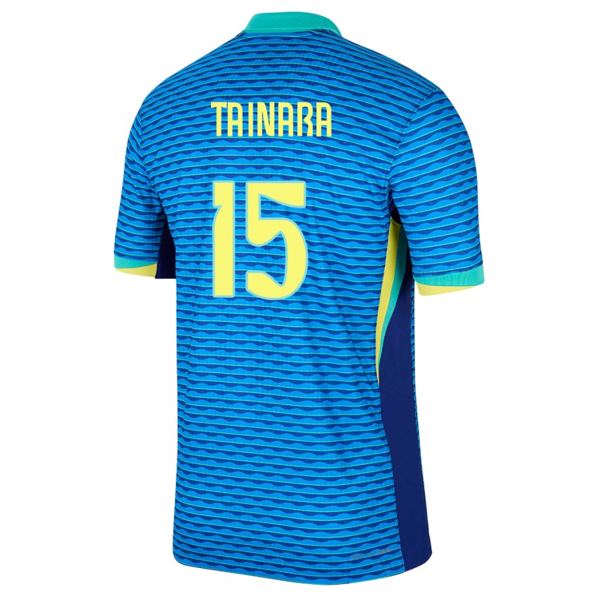 Damen Brasilien Tainara #15 Blau Auswärtstrikot Trikot 24-26 T-Shirt