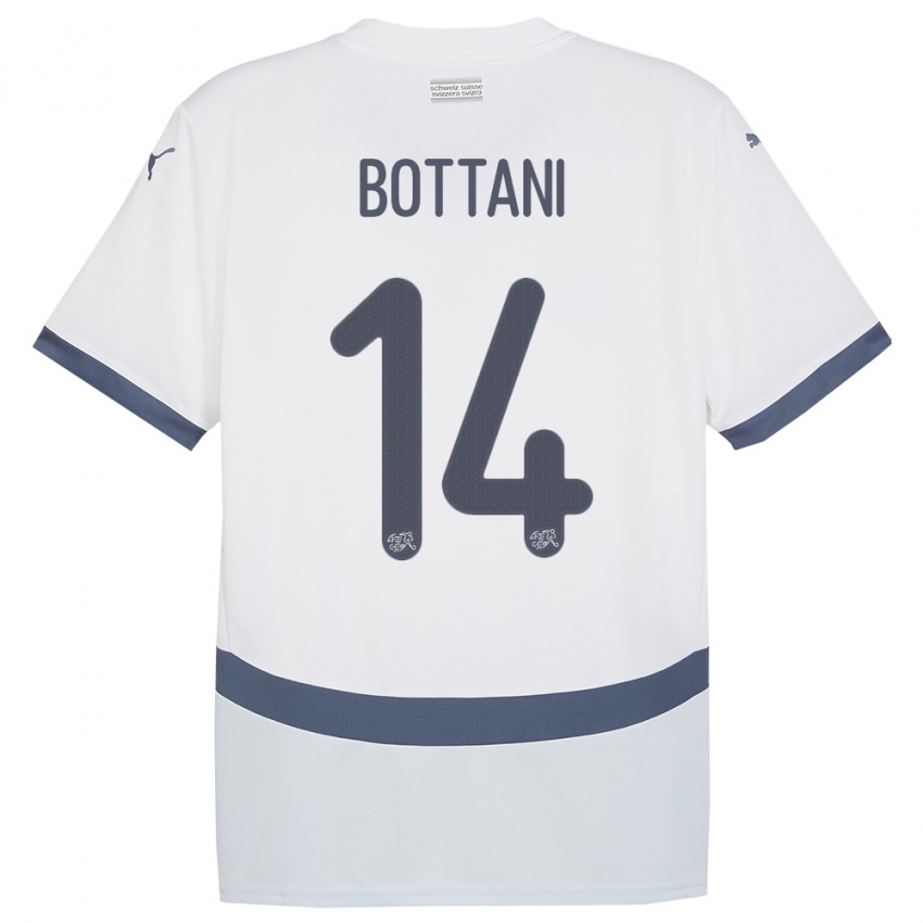 Damen Schweiz Mattia Bottani #14 Weiß Auswärtstrikot Trikot 24-26 T-Shirt