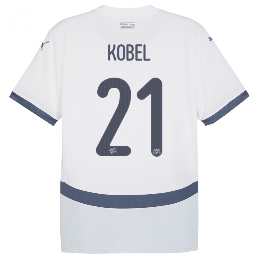 Damen Schweiz Gregor Kobel #21 Weiß Auswärtstrikot Trikot 24-26 T-Shirt