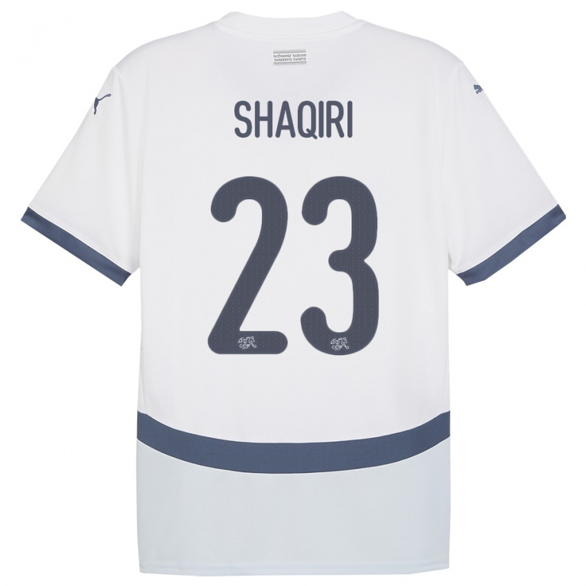 Damen Schweiz Xherdan Shaqiri #23 Weiß Auswärtstrikot Trikot 24-26 T-Shirt