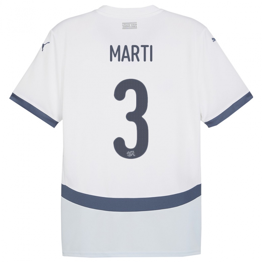 Damen Schweiz Lara Marti #3 Weiß Auswärtstrikot Trikot 24-26 T-Shirt