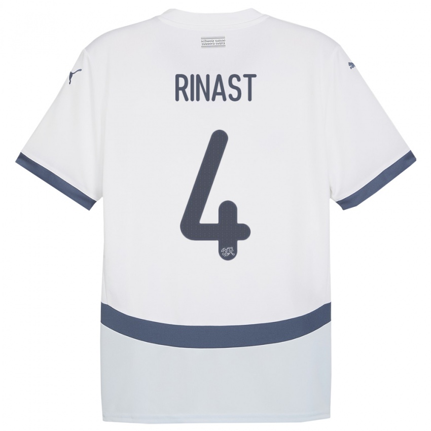 Damen Schweiz Rachel Rinast #4 Weiß Auswärtstrikot Trikot 24-26 T-Shirt