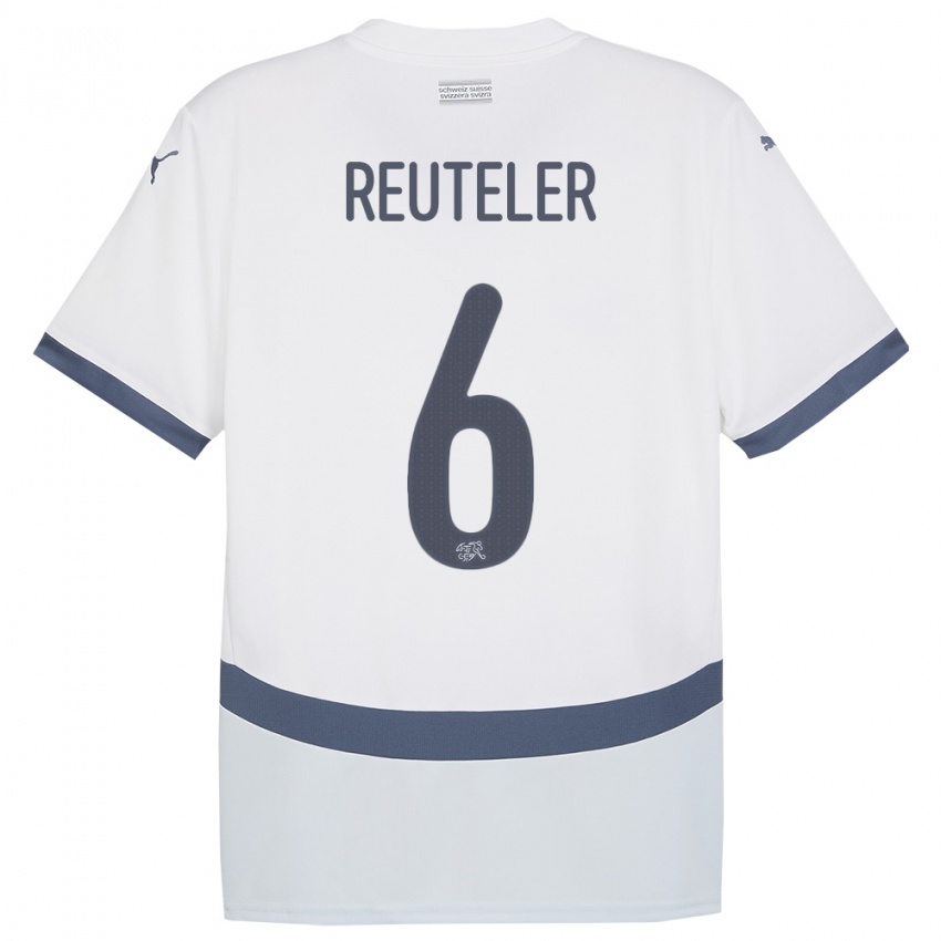 Damen Schweiz Geraldine Reuteler #6 Weiß Auswärtstrikot Trikot 24-26 T-Shirt