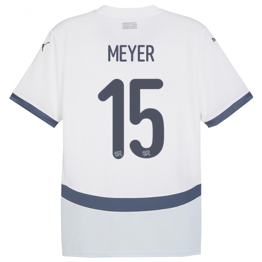 Damen Schweiz Leny Meyer #15 Weiß Auswärtstrikot Trikot 24-26 T-Shirt