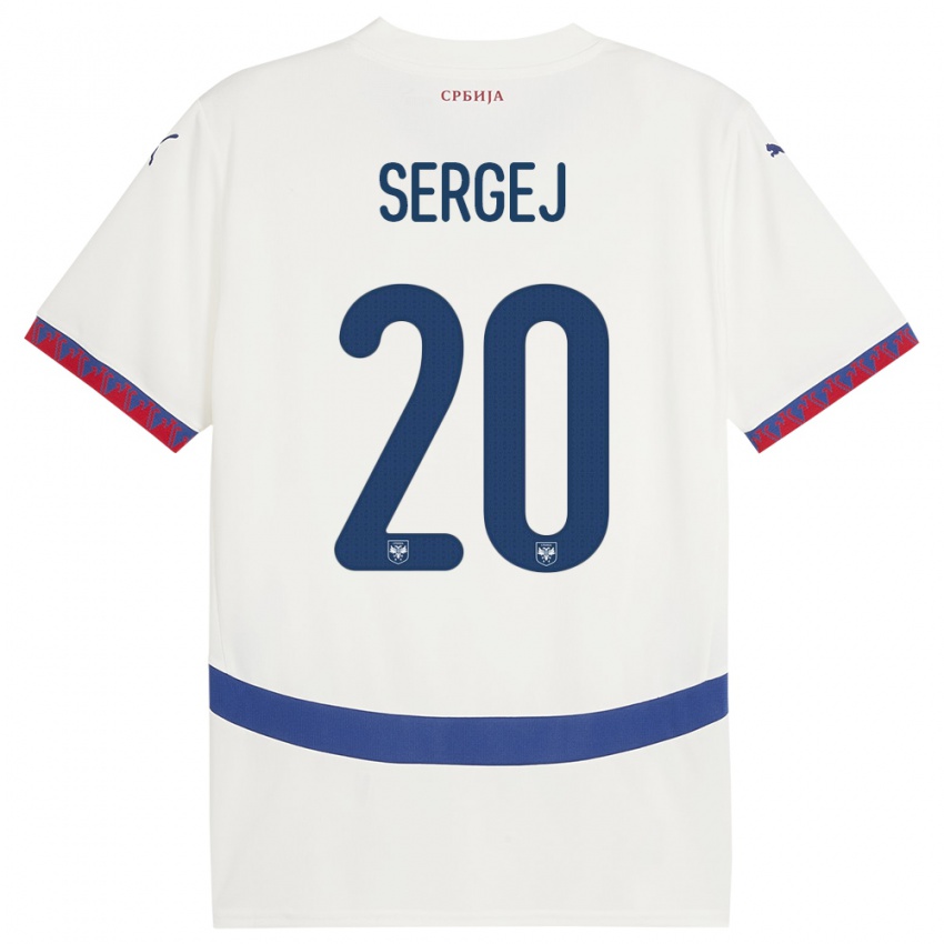 Damen Serbien Sergej Milinkovic-Savic #20 Weiß Auswärtstrikot Trikot 24-26 T-Shirt