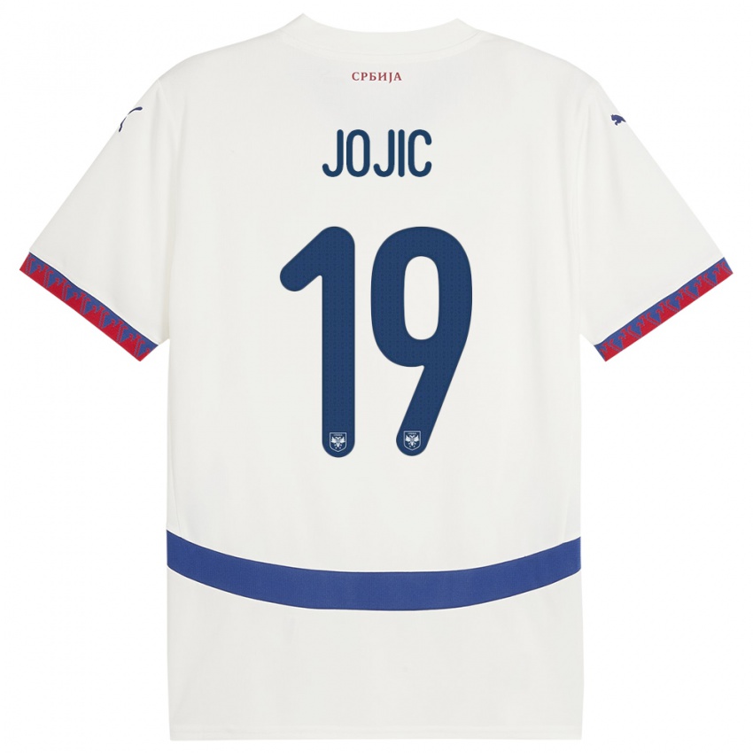 Damen Serbien Nikola Jojic #19 Weiß Auswärtstrikot Trikot 24-26 T-Shirt