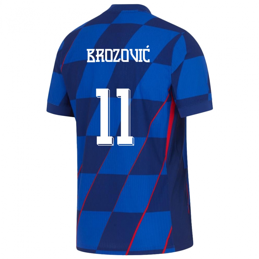 Damen Kroatien Marcelo Brozovic #11 Blau Auswärtstrikot Trikot 24-26 T-Shirt