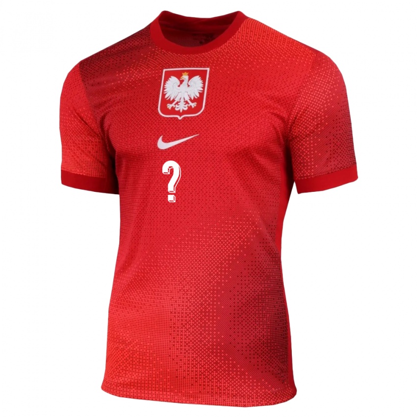 Damen Polen Ihren Namen #0 Rot Auswärtstrikot Trikot 24-26 T-Shirt