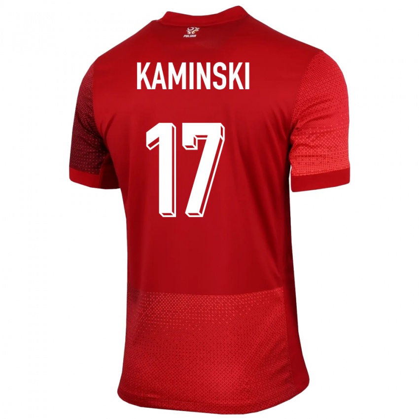 Damen Polen Jakub Kaminski #17 Rot Auswärtstrikot Trikot 24-26 T-Shirt