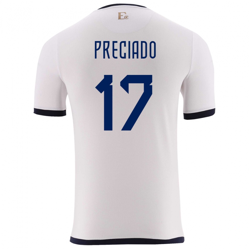 Damen Ecuador Angelo Preciado #17 Weiß Auswärtstrikot Trikot 24-26 T-Shirt