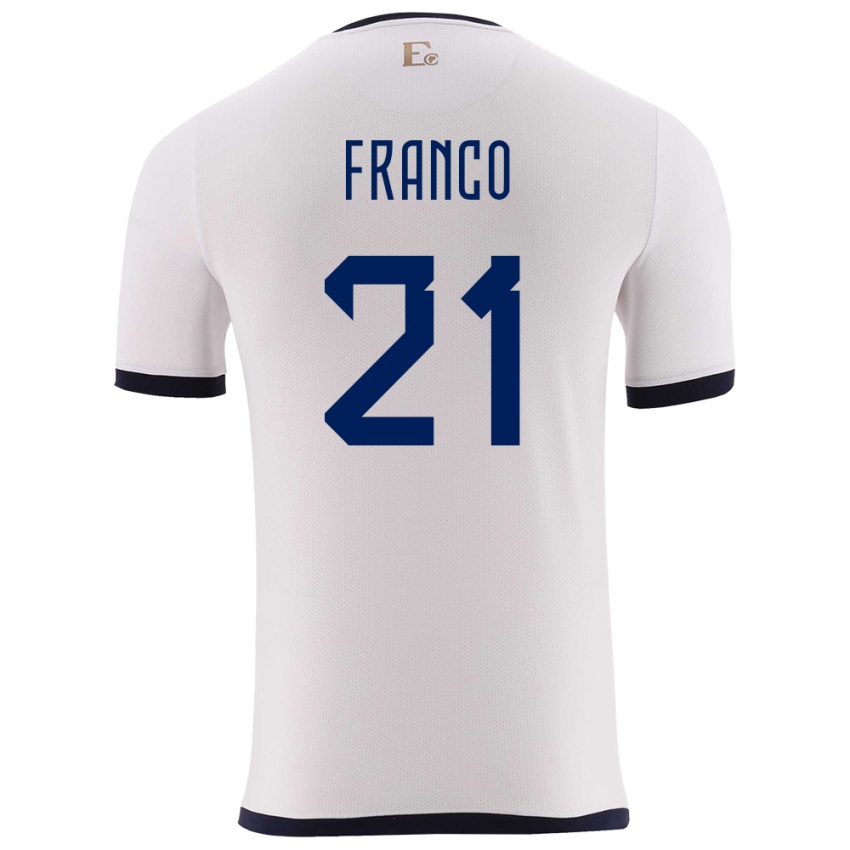 Damen Ecuador Alan Franco #21 Weiß Auswärtstrikot Trikot 24-26 T-Shirt