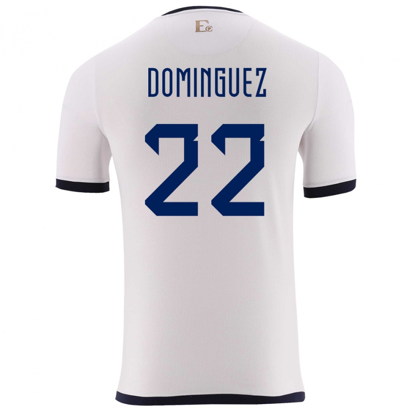 Damen Ecuador Alexander Dominguez #22 Weiß Auswärtstrikot Trikot 24-26 T-Shirt