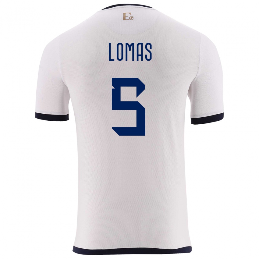 Damen Ecuador Ariana Lomas #5 Weiß Auswärtstrikot Trikot 24-26 T-Shirt