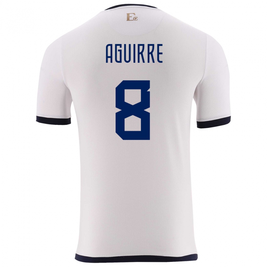 Damen Ecuador Marthina Aguirre #8 Weiß Auswärtstrikot Trikot 24-26 T-Shirt